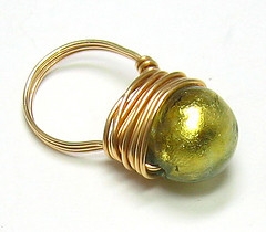 murano glass bead ring